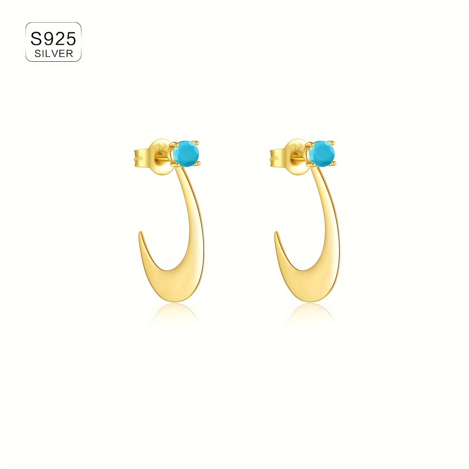Women's Elegant 925 Silver Earrings with Irregular Geometric Zirconia